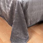 Βελουτέ κουβέρτες (160cm x 220cm) ανοιχτό γκρί SilkFashion