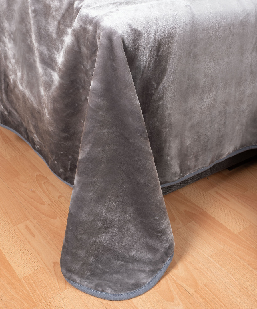 Untitled-4187 Βελουτέ κουβέρτες (220cm x 240cm) ανοιχτό γκρί SilkFashion - Image 1