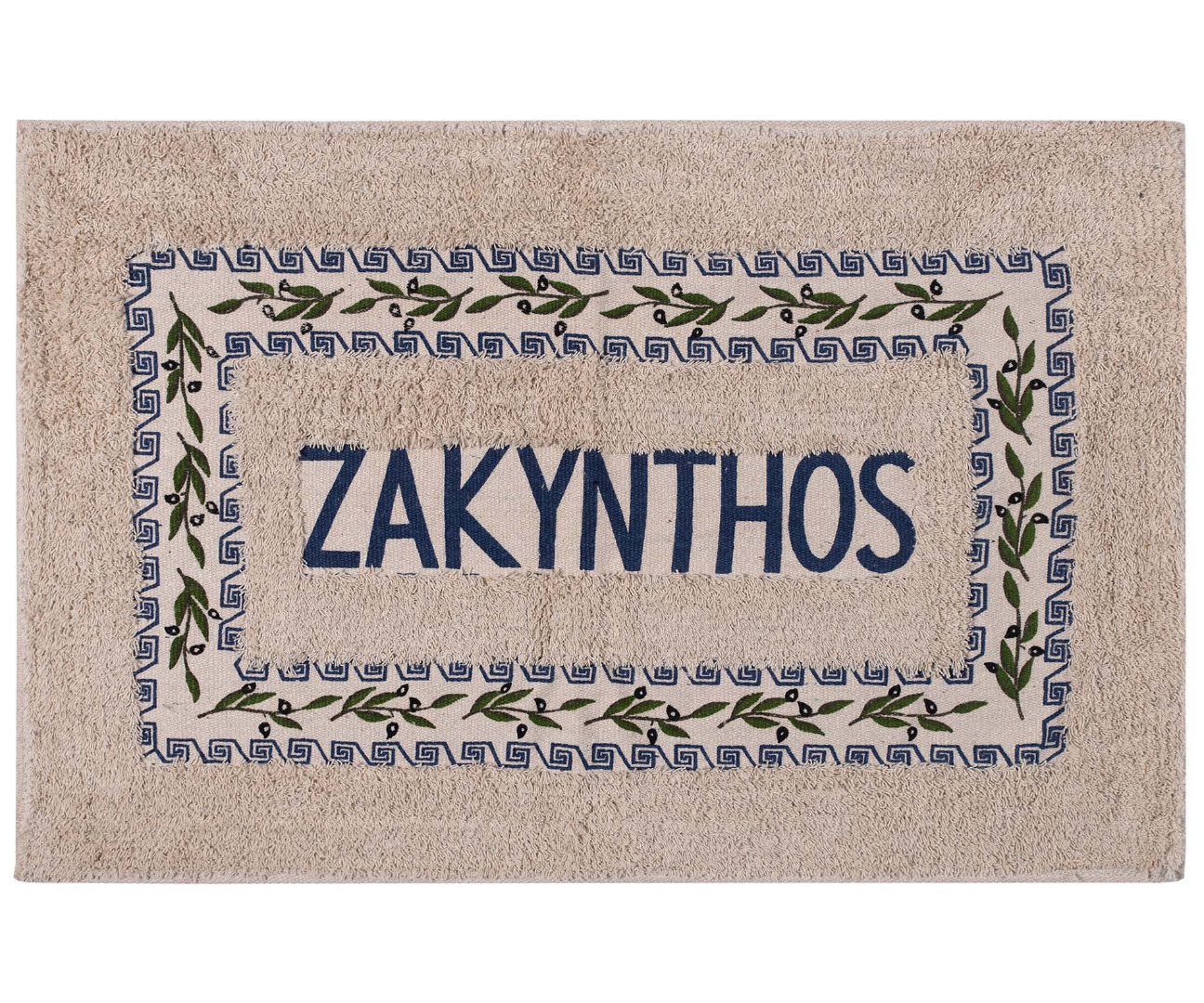 ZAKYNTHOS-BLUE Πατάκι ελιά Ζάκυνθος (50cm x 80cm) μπλέ SilkFashion - Image 1