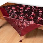 Σατέν τραπεζοκαρέ A11 (120cm x 120cm) μπορντώ SilkFashion