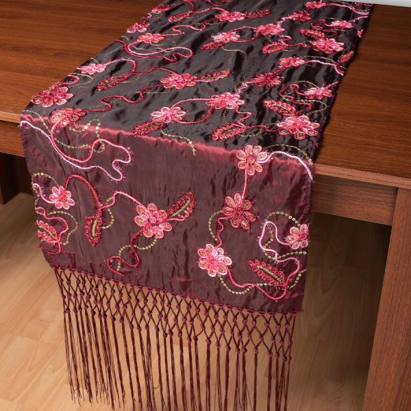 Σατέν τραβέρσα A11 (50cm x 210cm) μπορντώ SilkFashion