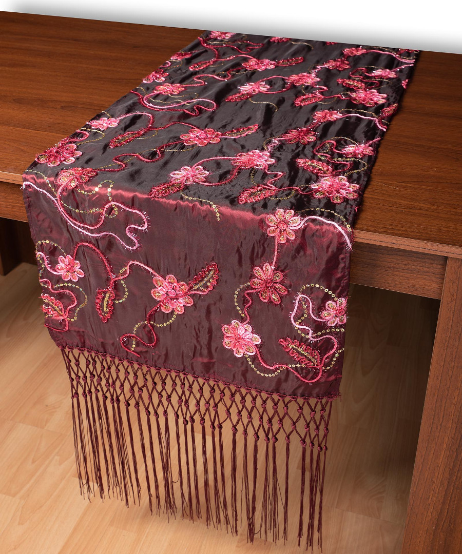 a11bornto2 Σατέν τραβέρσα A11 (50cm x 210cm) μπορντώ SilkFashion - Image 1