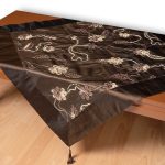 Σατέν καρέ A11 (80cm x 80cm) καφέ SilkFashion