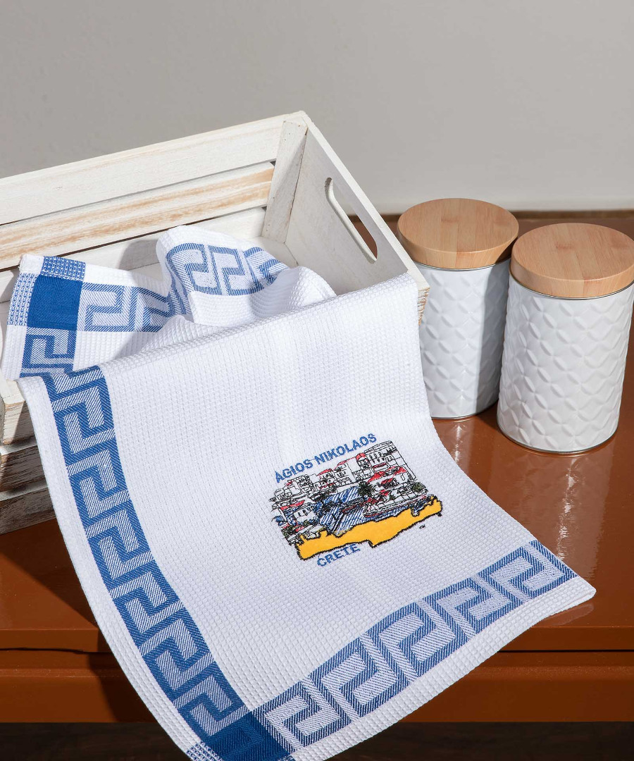 agios-nikolaos Σετ 12 τεμαχίων ποτηρόπανα (40cm x 60cm) γιος Νικόλαος SilkFashion - Image 1