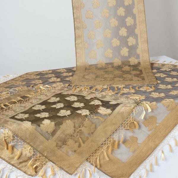 Σετ 4 τεμαχίων (110cm x 110cm, 50cm x 140cm,2x50cm x 50cm) AKB-301 Λάδι SilkFashion