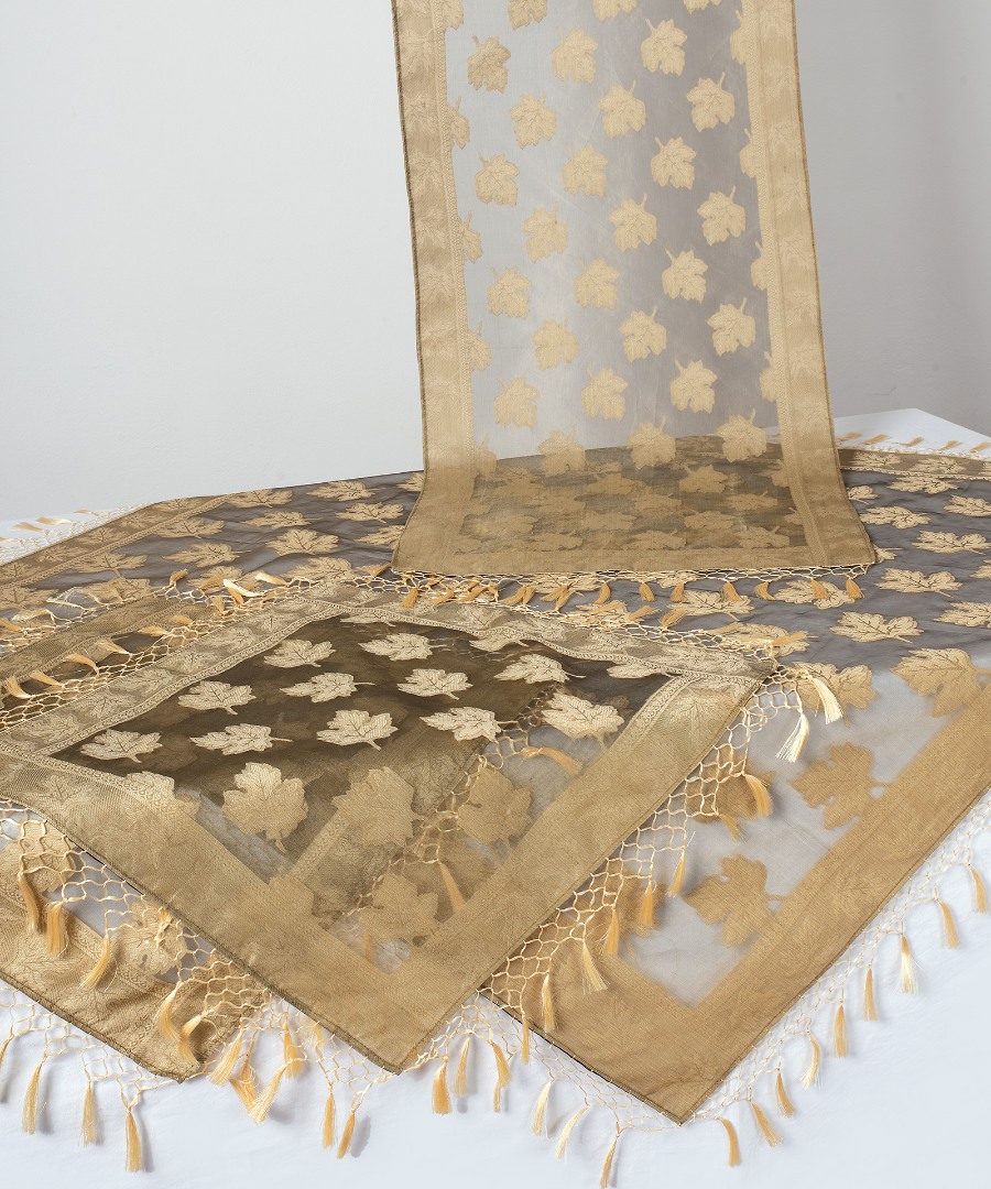 akb301ladi Σετ 4 τεμαχίων (110cm x 110cm, 50cm x 140cm,2x50cm x 50cm) AKB-301 Λάδι SilkFashion - Image 1