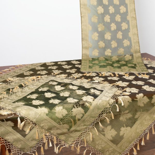 Σετ 4 τεμαχίων (110cm x 110cm, 50cm x 140cm,2x50cm x 50cm) AKB-301 Πράσινο SilkFashion