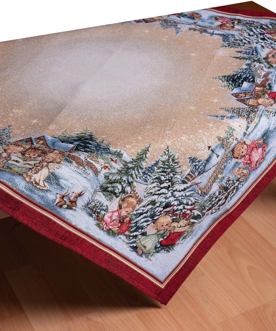 angels2 τραπεζοκαρέ (140cm x 140cm) ANGELS SilkFashion - Image 1