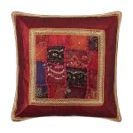 Μαξιλαροθήκη antic με φάσα (65cm x 65cm) μπορντώ SilkFashion