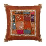 Μαξιλαροθήκη antic με φάσα (65cm x 65cm) καφέ SilkFashion