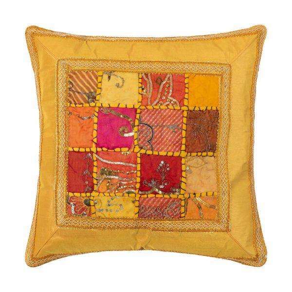 Μαξιλαροθήκη antic με φάσα (65cm x 65cm) κίτρινο SilkFashion