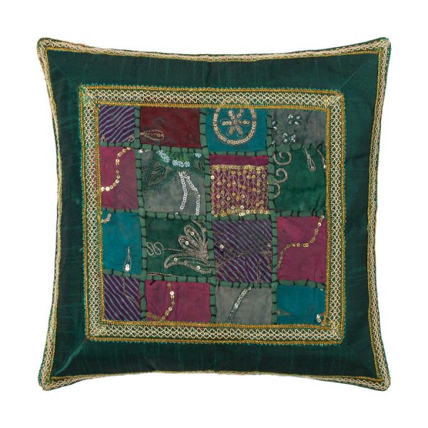Μαξιλαροθήκη antic με φάσα (45cm x 45cm) πράσινο SilkFashion