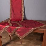 Σετ 4 τεμαχίων (100cm x 100cm, 50cm x 150cm, 2x50cm x 50cm) Αθηνά Μπορντώ SilkFashion