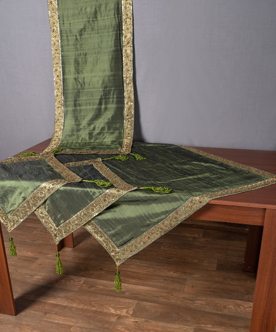 athinasmaragdi Σετ 4 τεμαχίων (100cm x 100cm, 50cm x 150cm, 2x50cm x 50cm) Αθηνά Σμαραγδί SilkFashion - Image 1