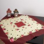 χριστουγεννιάτικο καρέ (90cm x 90cm) μπάλλες SilkFashion