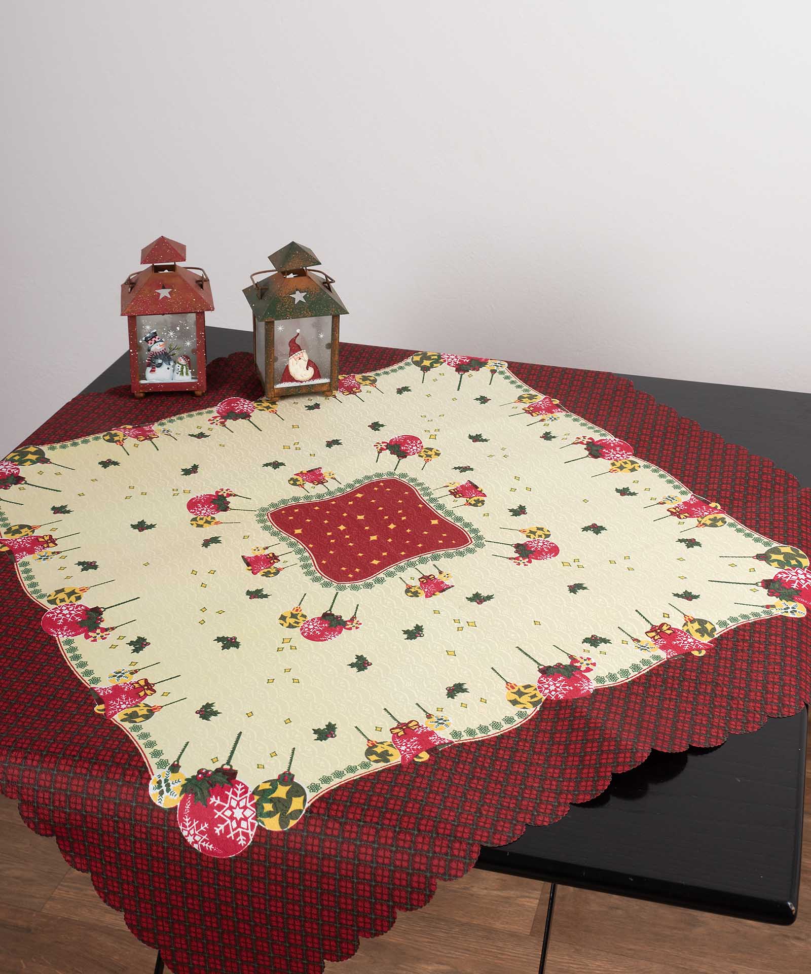 bales-1 χριστουγεννιάτικο καρέ (90cm x 90cm) μπάλλες SilkFashion - Image 1