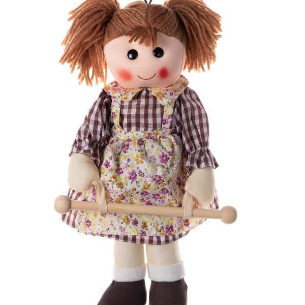 Κούκλα Bambola κρεμαστράκι (35cm x 15cm) καφέ SilkFashion