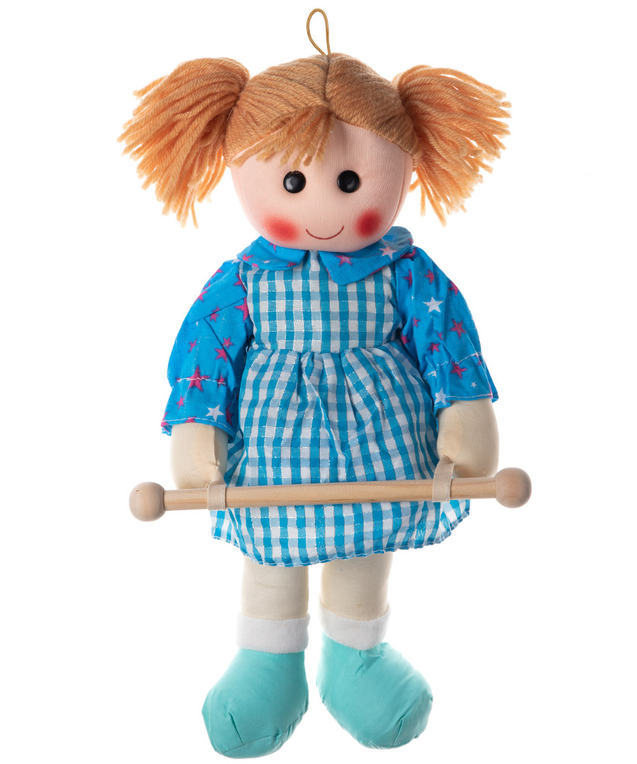 bambolasiel Κούκλα Bambola κρεμαστράκι (35cm x 15cm) σιέλ SilkFashion - Image 1