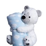 ΒΕΒΕ FLANNEL ΚΟΥΒΕΡΤΑΚΙ (80cm x 120cm) αρκουδάκι σιέλ SilkFashion