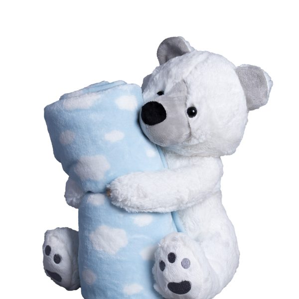 ΒΕΒΕ FLANNEL ΚΟΥΒΕΡΤΑΚΙ (80cm x 120cm) αρκουδάκι σιέλ SilkFashion