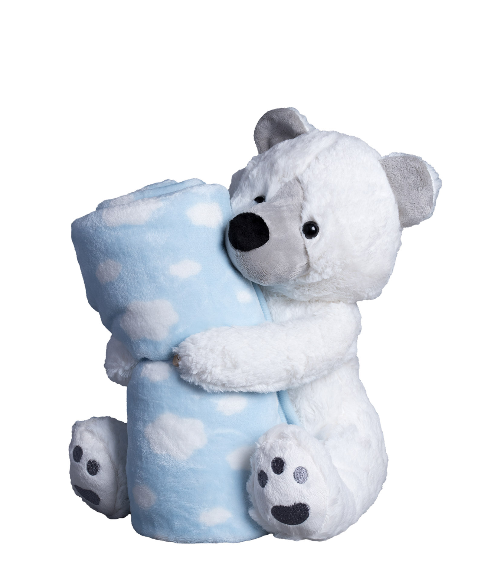 bearblue ΒΕΒΕ FLANNEL ΚΟΥΒΕΡΤΑΚΙ (80cm x 120cm) αρκουδάκι σιέλ SilkFashion - Image 1