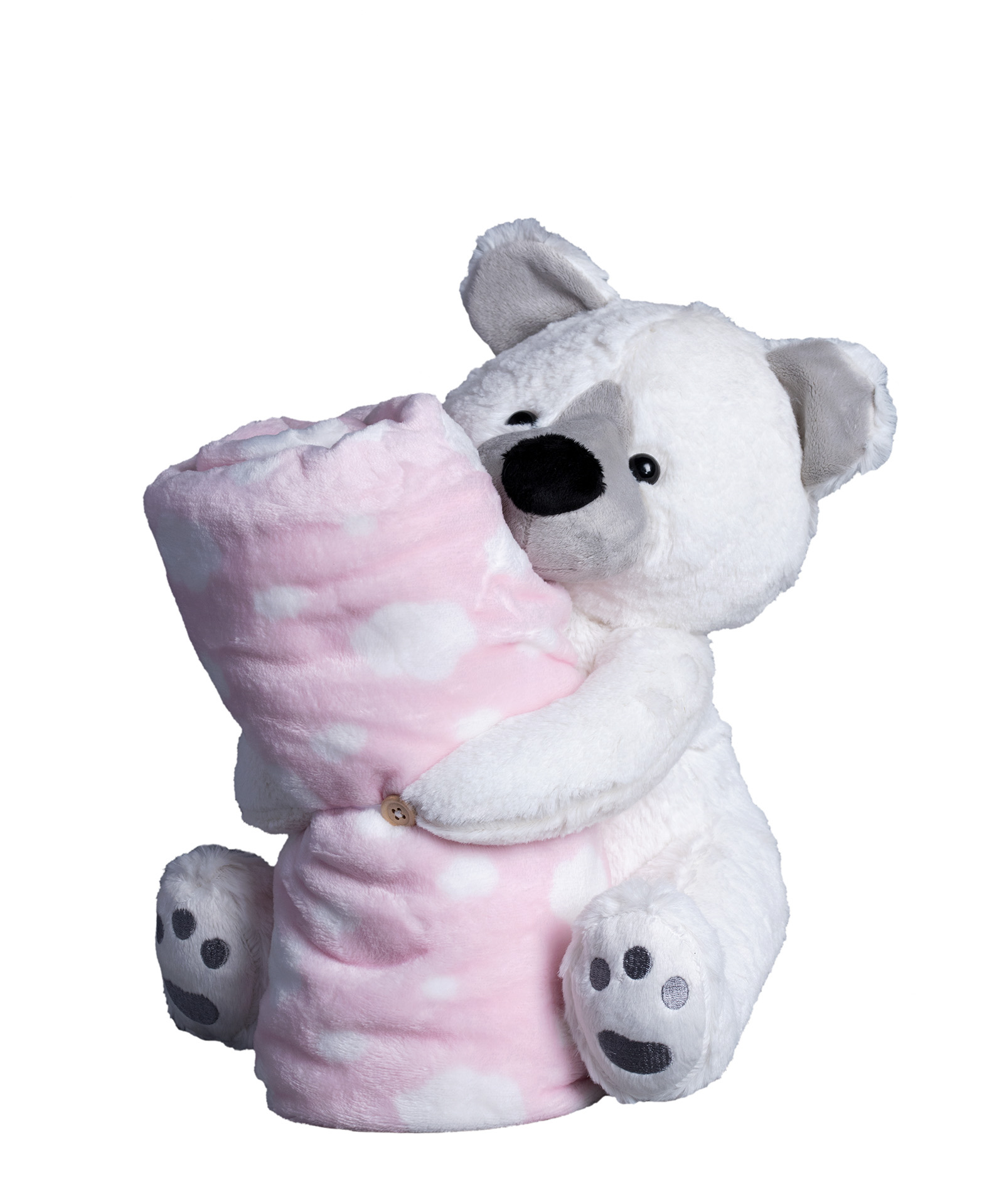 bearpink ΒΕΒΕ FLANNEL ΚΟΥΒΕΡΤΑΚΙ (80cm x 120cm) αρκουδάκι ρόζ SilkFashion - Image 1