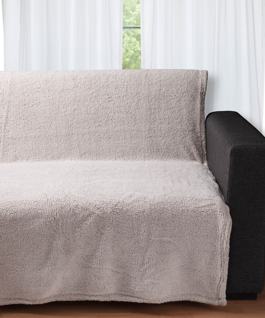 beige032b Διακοσμητικό fleece ριχτάρι 032B (150cm x 200cm) beige SilkFashion - Image 1