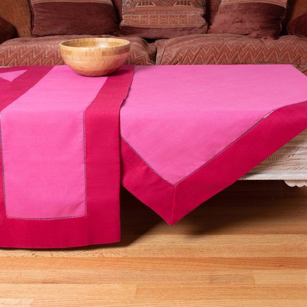 καρέ (90cm x 90cm)  bg17 φούξια/ανοιχτό μωβ SilkFashion