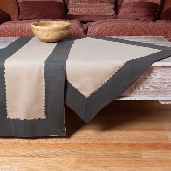 τραπεζομάντηλα (160cm x 250cm)  bg17 καφέ/μπεζ SilkFashion