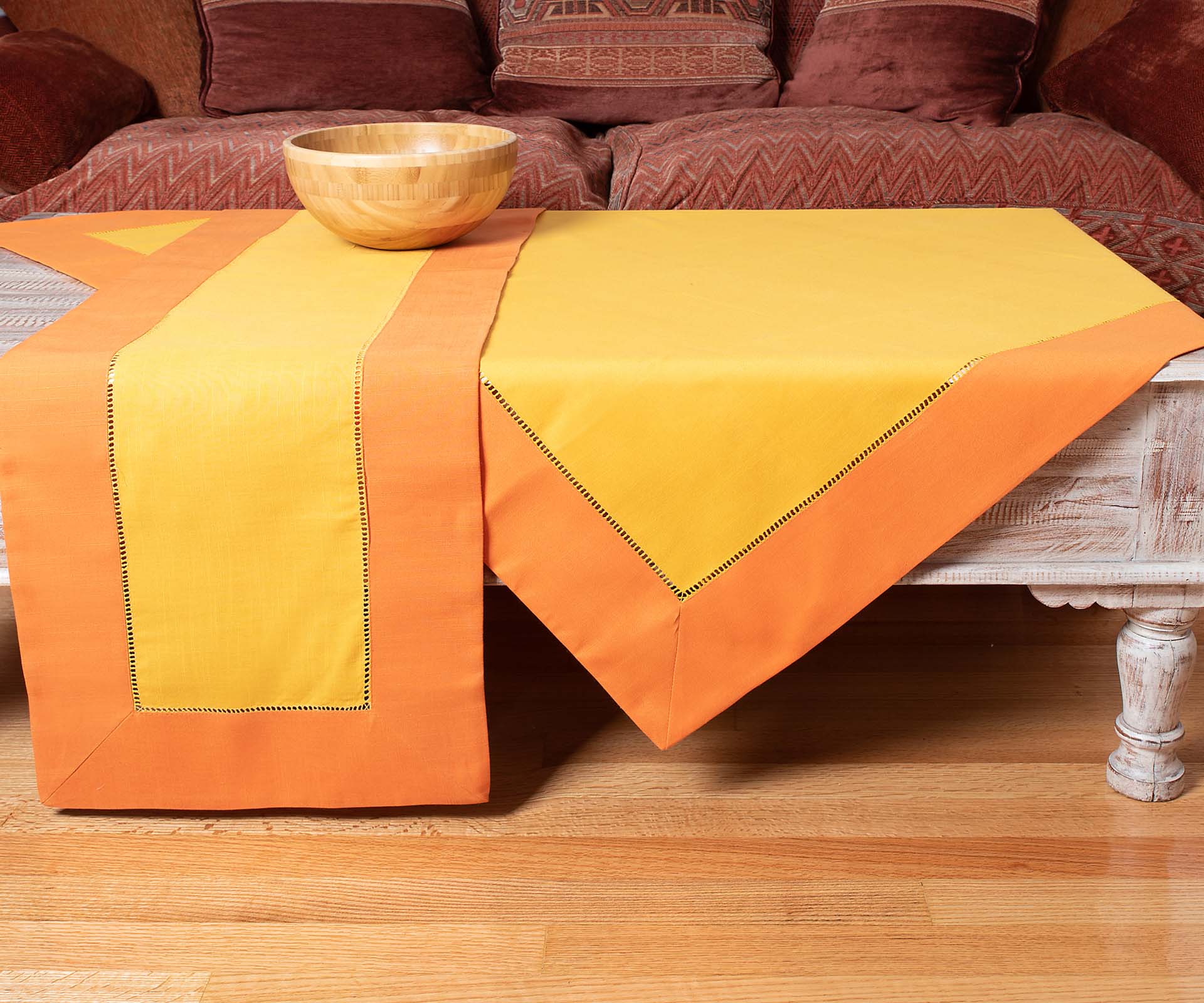 bg17ko-6 τραπεζομάντηλα (160cm x 250cm) bg17 κροκί/ώχρα SilkFashion - Image 1