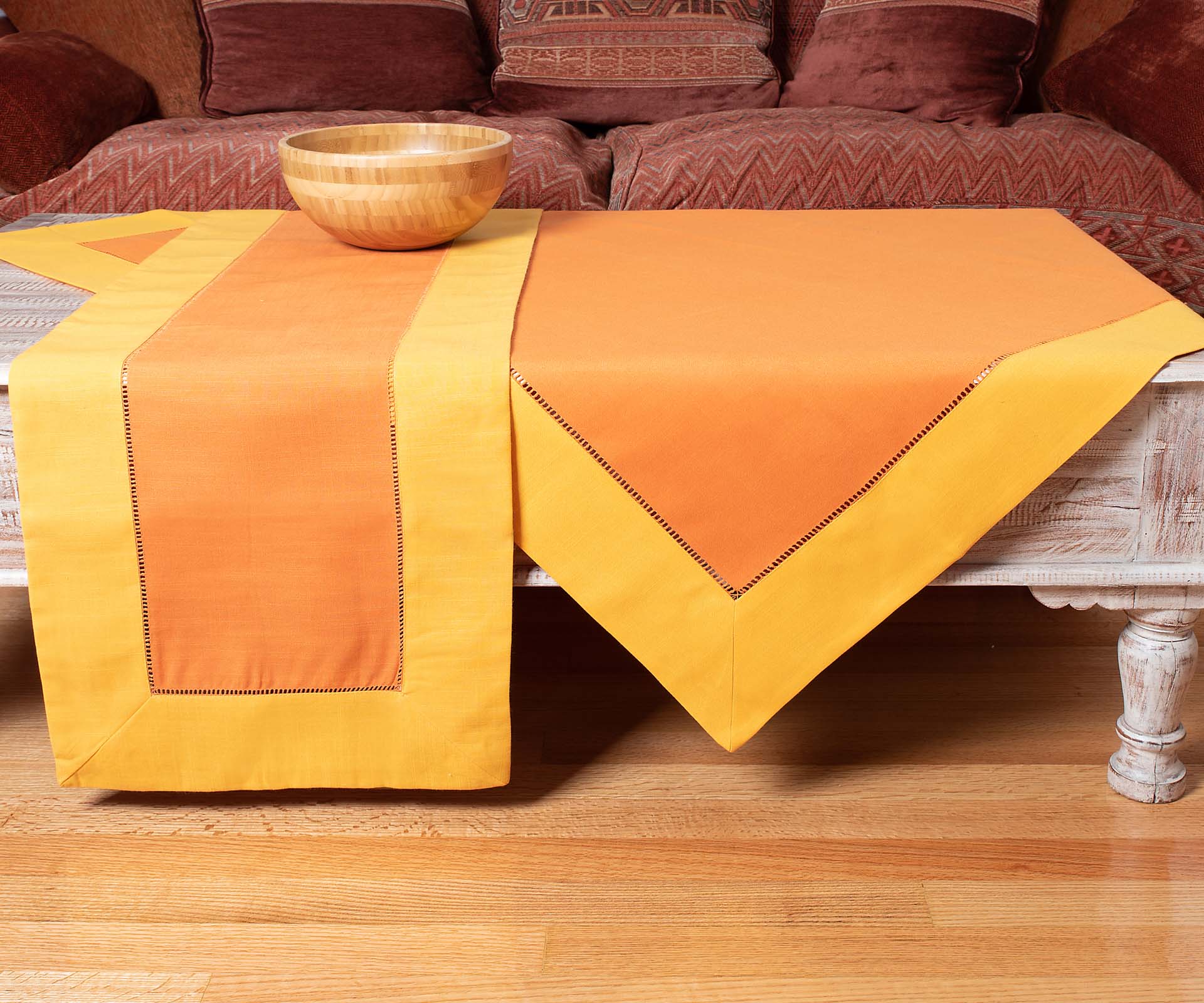 bg17ok-1 τραβέρσα (45cmx 170cm) bg17 ώχρα/κροκί SilkFashion - Image 1