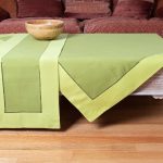 τραπεζοκαρέ (140cm x 140cm)  bg17 πράσινο/κυπαρισσί SilkFashion