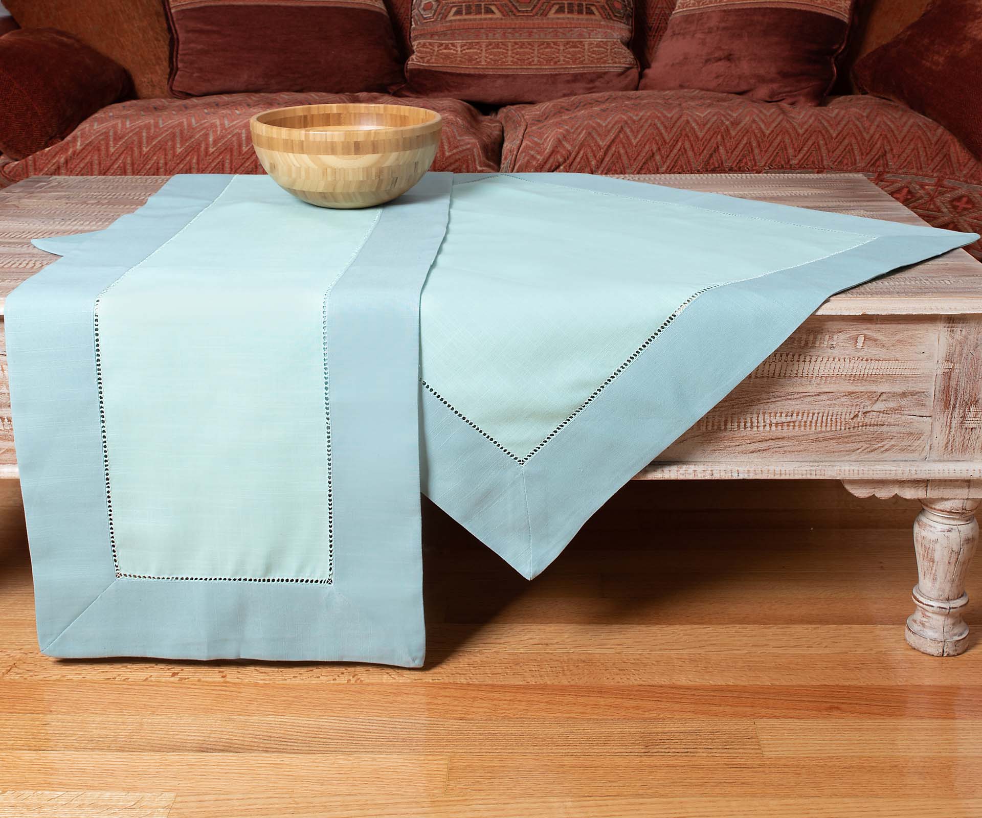 bg17st-6 τραπεζομάντηλα (160cm x 250cm) bg17 σιέλ/τυρκουάζ SilkFashion - Image 1