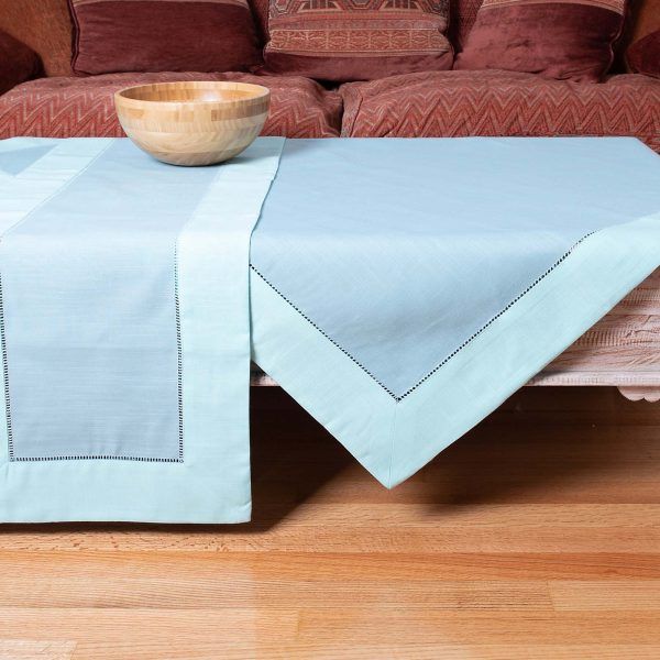 τραπεζομάντηλα (140cm x 180cm) bg17 τυρκουάζ/σιέλ SilkFashion