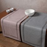 τραβέρσα (40cm x 120cm) bg18 αμέθυστος/γκρί SilkFashion