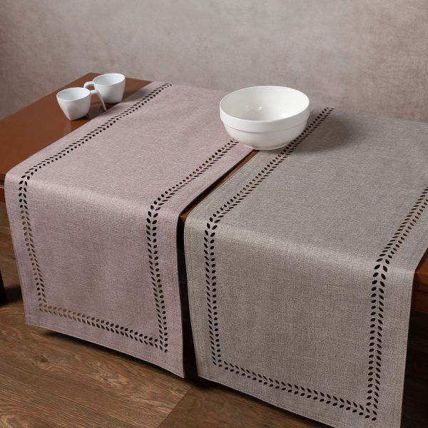 τραβέρσα (45cm x 170cm) bg18 αμέθυστος/ανοιχτό γκρί SilkFashion