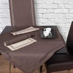 καρέ (90cm x 90cm) bg18 καφέ/μπεζ SilkFashion