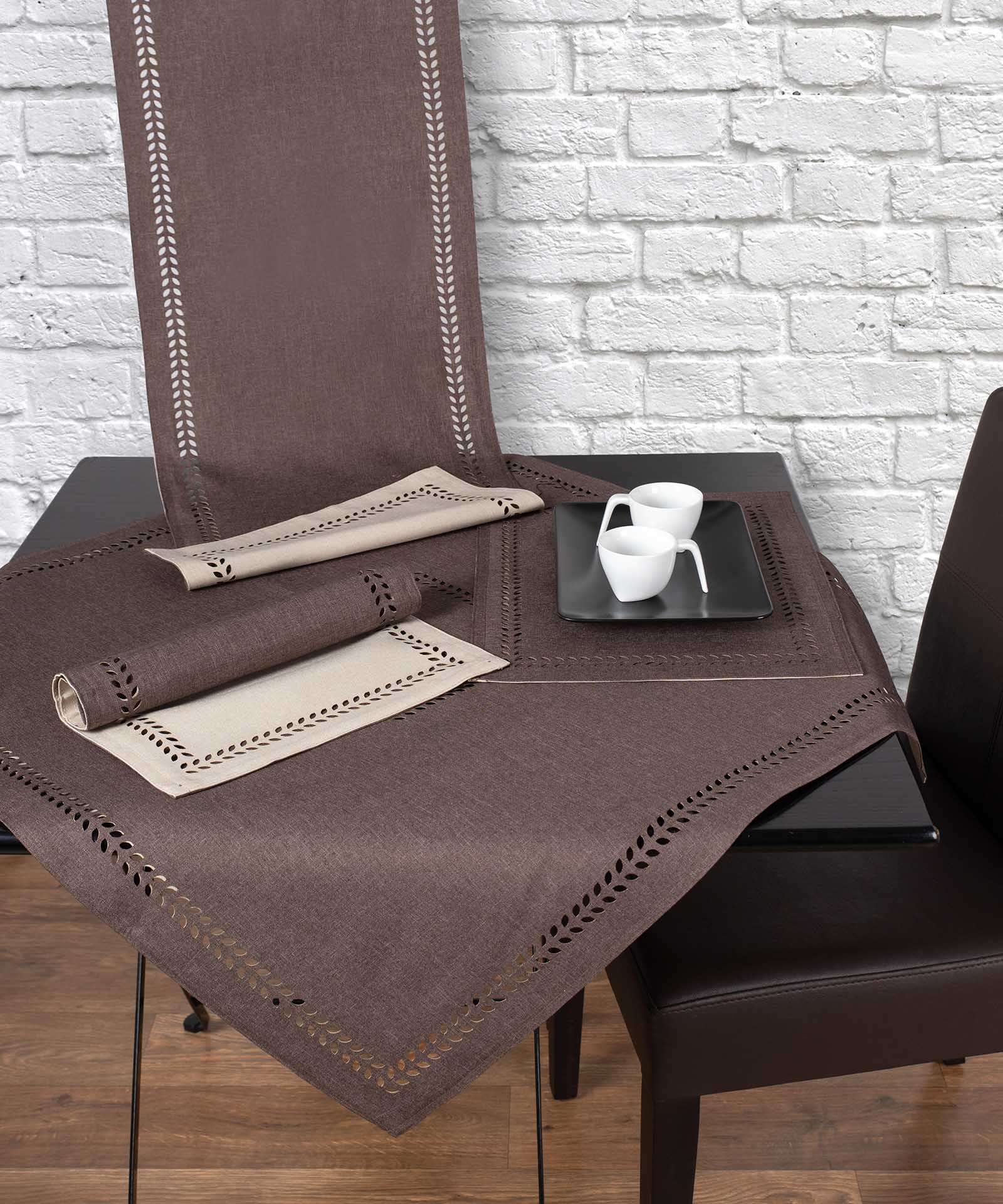 bg18kafe2 καρέ (90cm x 90cm) bg18 καφέ/μπεζ SilkFashion - Image 1