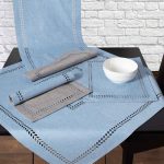 τραβέρσα (40cm x 120cm)  bg18 σιέλ/γκρι SilkFashion