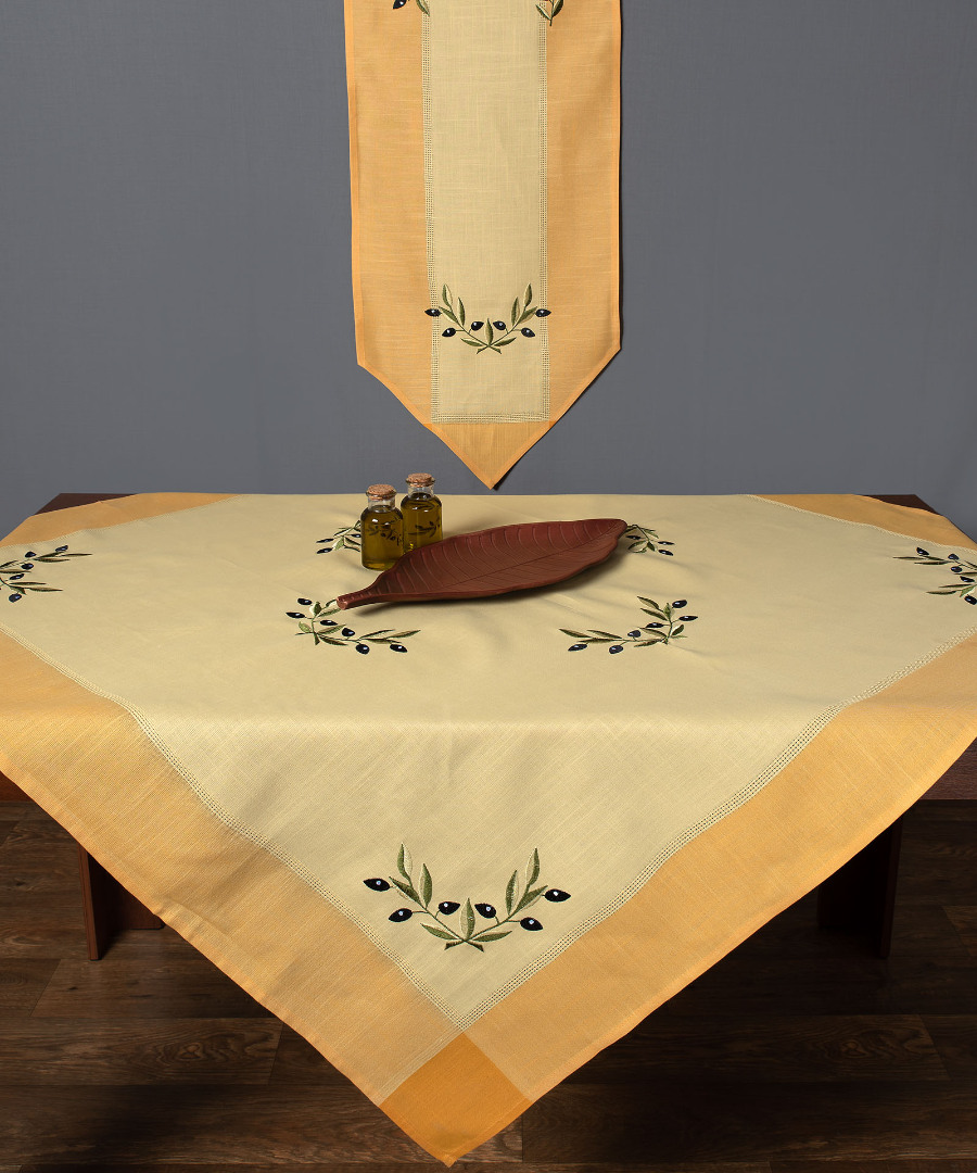 bg23akitrino-12 Τραπεζομάντηλο bg23a (160cm x 210cm) oval κίτρινο SilkFashion - Image 1