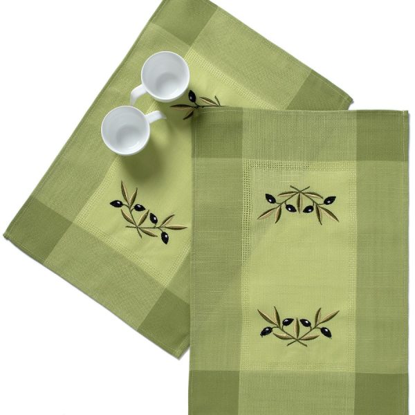 Ντουζίνες (12 τεμάχια) σουπλά bg23a (35cm x 50cm) πράσινο μαύρη ελιά SilkFashion
