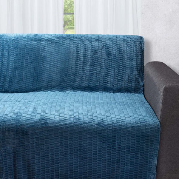 Διακοσμητικό fleece ριχτάρι 35 (150cm x 200cm) Μπλέ SilkFashion