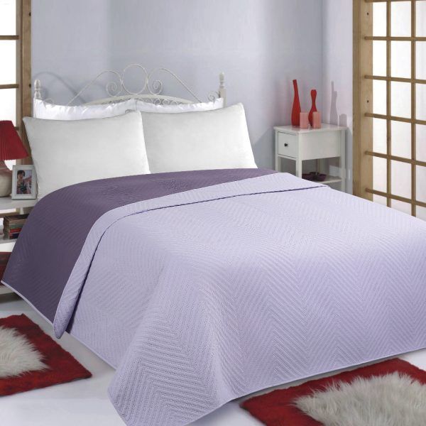 ΚΟΥΒΕΡΛΙ σετ (220cm x 240cm) BONES lila/purple SilkFashion