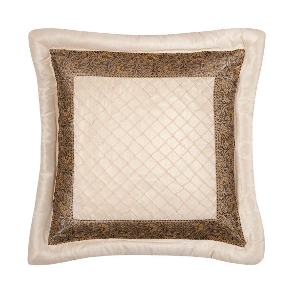 ΜΑΞΙΛΑΡΟΘΗΚΗ (45cm x 45cm)  μπουρλέ ivory SilkFashion