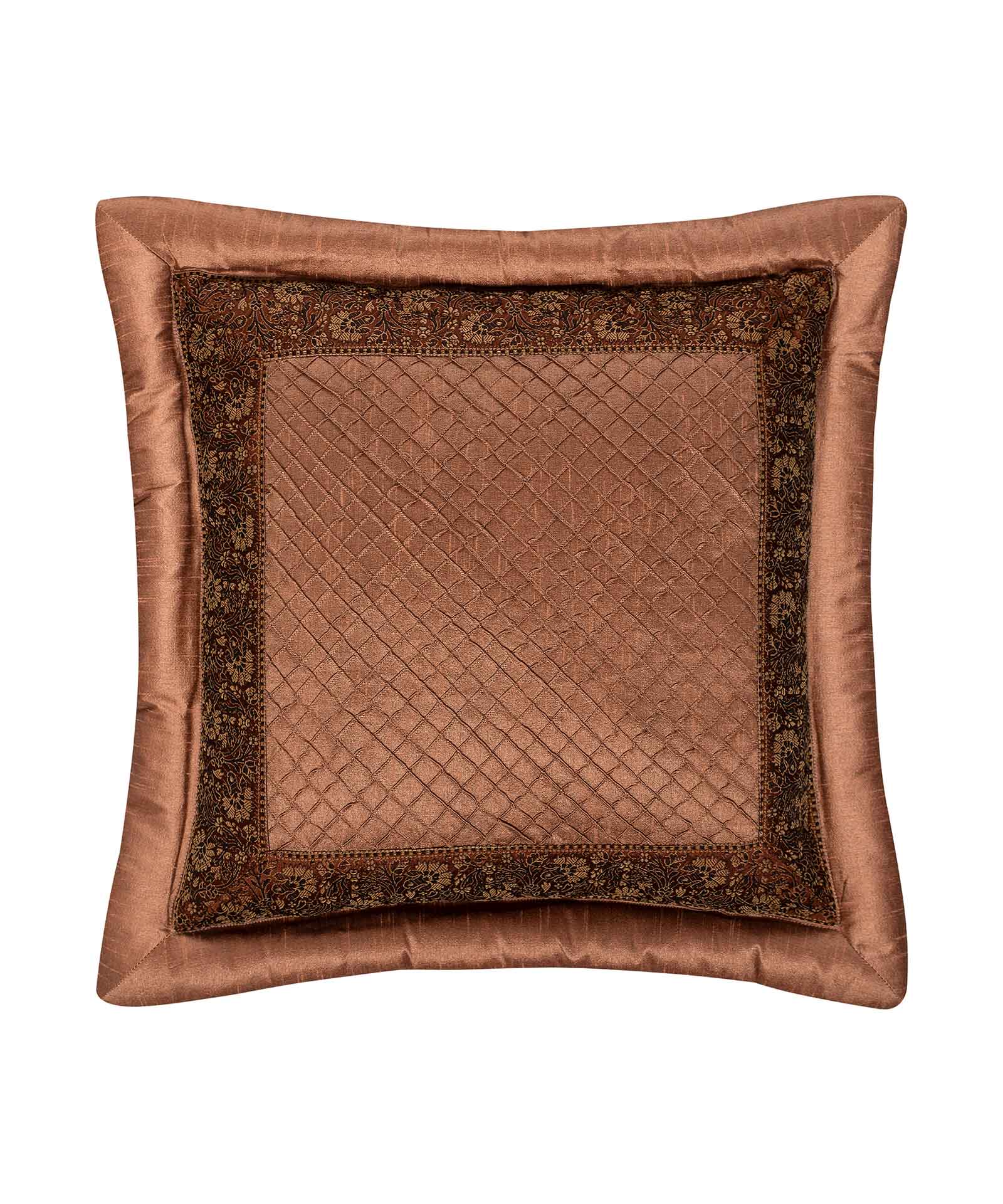 bourlekafe ΜΑΞΙΛΑΡΟΘΗΚΗ (45cm x 45cm) μπουρλέ καφέ SilkFashion - Image 1