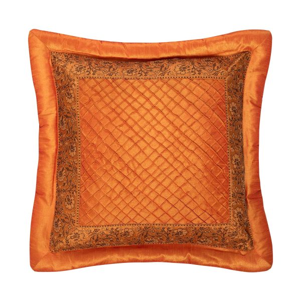 ΜΑΞΙΛΑΡΟΘΗΚΗ (45cm x 45cm)  μπουρλέ πορτοκαλί SilkFashion