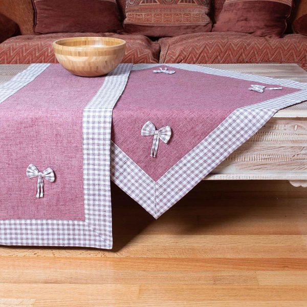 τραβέρσα (45cm x 170cm) bow μωβ SilkFashion