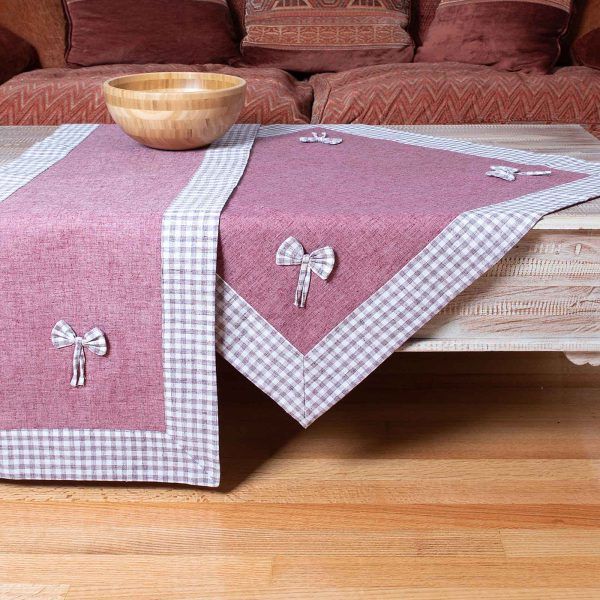τραπεζομάντηλα (140cm x 180cm) bow μωβ SilkFashion