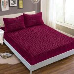 Σεντόνι fleece braid (160cm x 200cm ) μπορντώ SilkFashion