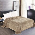 Κουβέρτα fleece braid (220cm x 240cm) καφέ SilkFashion